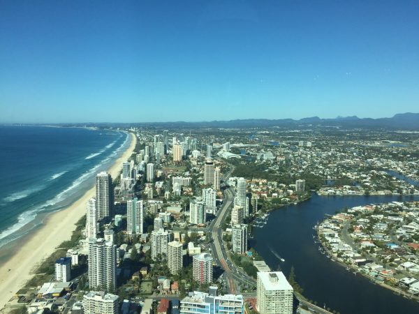 Gold Coast city next to Surfers Paradise beach