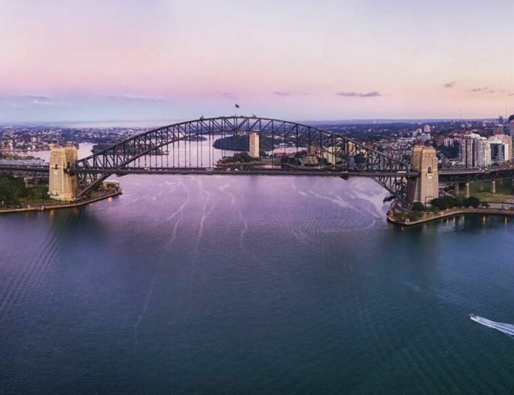 Sydney Harbour Bridge and surrounding harbour